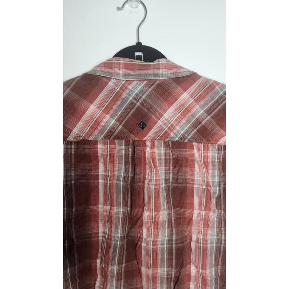 Prana Men Plaid Button Down Short Sleeve Shirt Size M Academia Casual - Picture 4 of 5